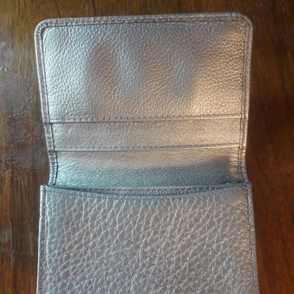 Derek Alexander Bronze Leather Credit Business Card Wallet Vintage Y2K - Picture 3 of 6